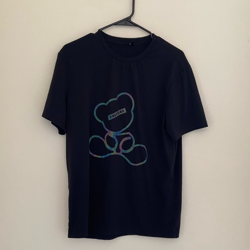Shein reflective bear tshirt, medium